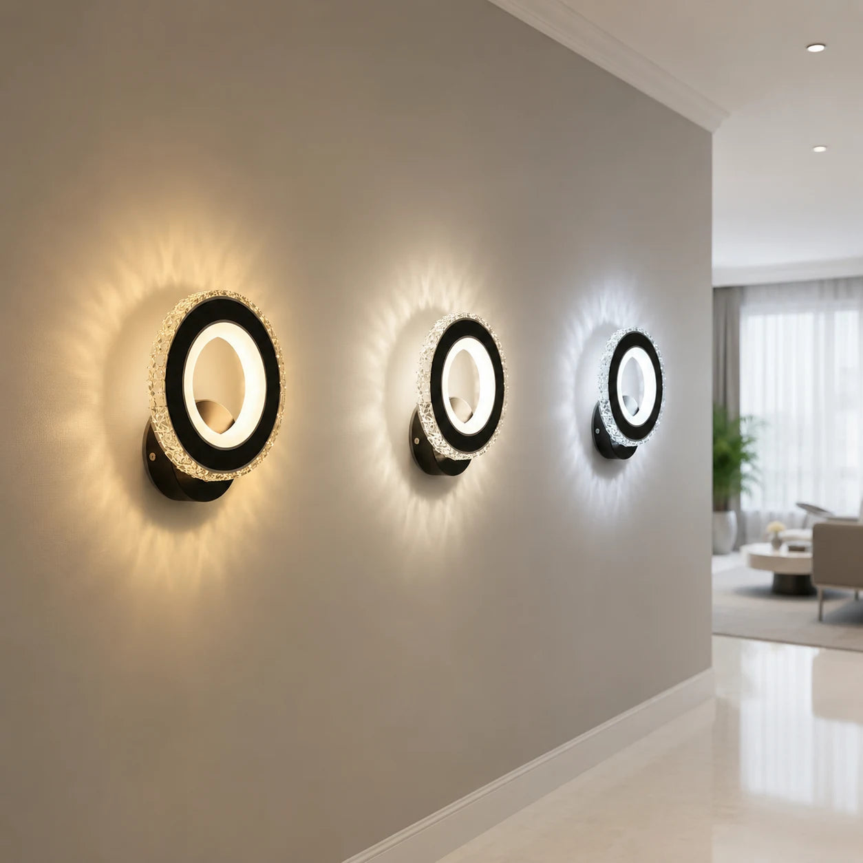 NOVA Rotonda LED стенна лампа, 16W, черна и неръждаема стомана, топла/студена/неутрална светлина - 01_AL073-1BK.png