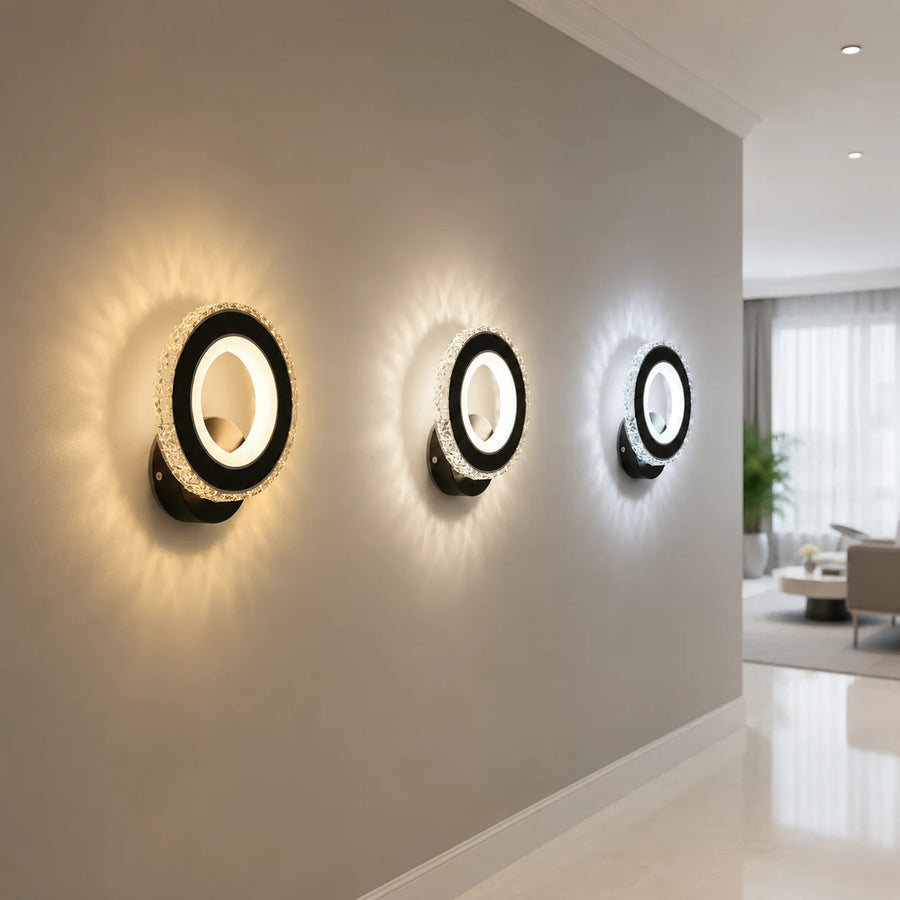 NOVA Rotonda LED стенна лампа, 16W, черна и неръждаема стомана, топла/студена/неутрална светлина - 01_AL073-1BK.png