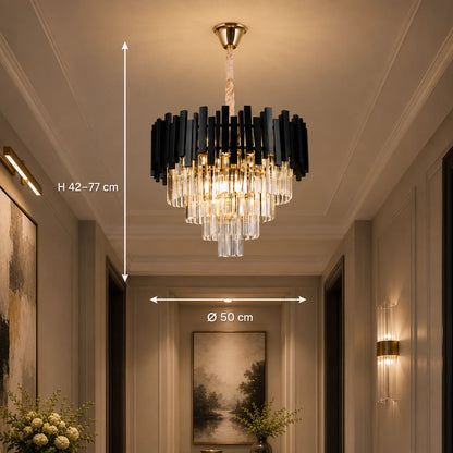 BLOIS Кристален полилей Elegance 8xE14, диаметър 50 см, черен, регулируема височина - 01_CC110:500BK.png