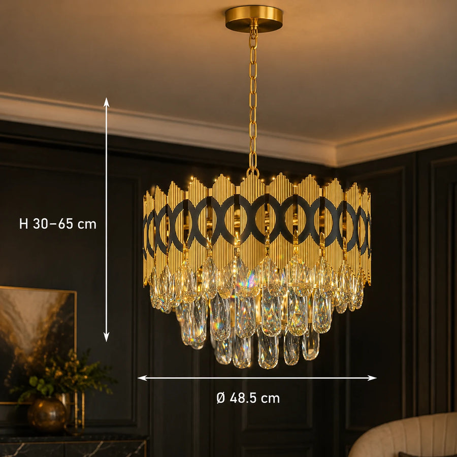 Кристален полилей PIERREFONDS Elegance 8x E14, диаметър 48,5 см, блестящо злато, регулируема височина - 01_CC8942-500.png