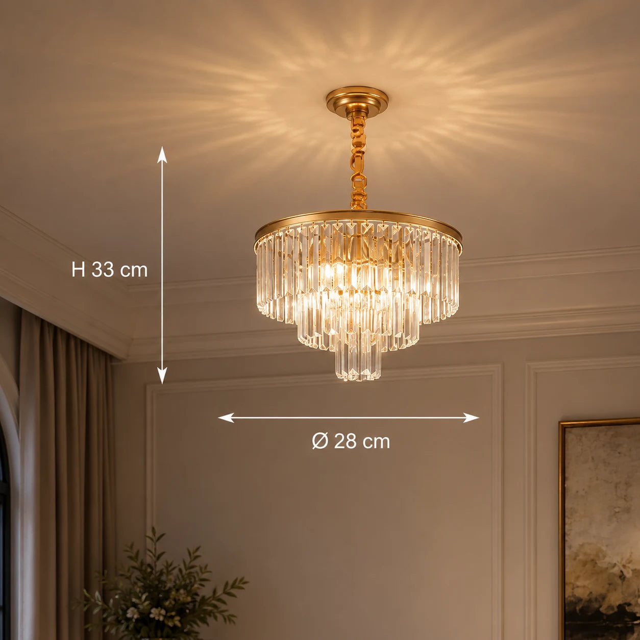 Кристален полилей CHAMBORD Petito 3xE14, диаметър 28 см, матово злато - 01_CC930-300GD.png