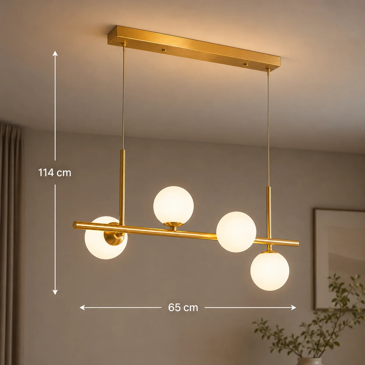 LOFT Pavilion Модерен полилей с крушка, 4x G9, злато, метал, регулируема височина - 01_LC800-4GD.png