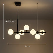 LOFT Pavilion Модерен полилей с крушка, 7x G9, черен, метал, регулируема височина - 01_LC800-7BK.png