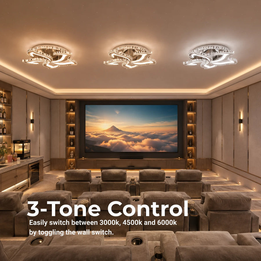 LED полилей с дистанционно управление и кристал Alejandro RGB 88W, 5 цветя, студена/топла/неутрална светлина, димируем, блестящ хром - 01_LT071-5.png