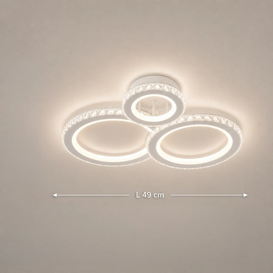 LED полилей с дистанционно управление и кристал NOVA ROTONDA RGB 75W, 3 кръга, Студена/Топла/Неутрална светлина, Димируем, Бял - 01_LT073-3WH.png