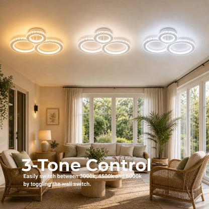 LED полилей с дистанционно управление и кристал NOVA ROTONDA RGB 75W, 3 кръга, Студена/Топла/Неутрална светлина, Димируем, Бял - 02_LT073-3WH.png