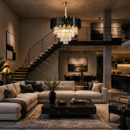 BLOIS Кристален полилей Elegance 8xE14, диаметър 50 см, черен, регулируема височина - 03_CC110:500BK.png