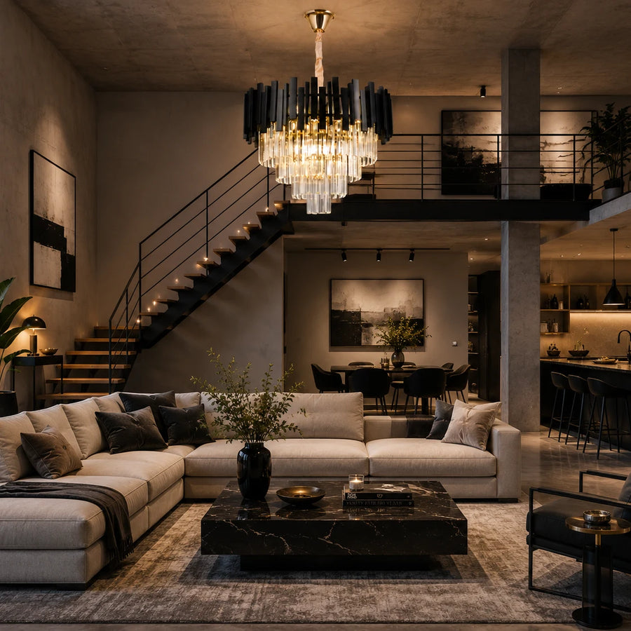 BLOIS Кристален полилей Elegance 8xE14, диаметър 50 см, черен, регулируема височина - 03_CC110:500BK.png