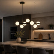LOFT Pavilion Модерен полилей с крушка, 7x G9, черен, метал, регулируема височина - 03_LC800-7BK.png