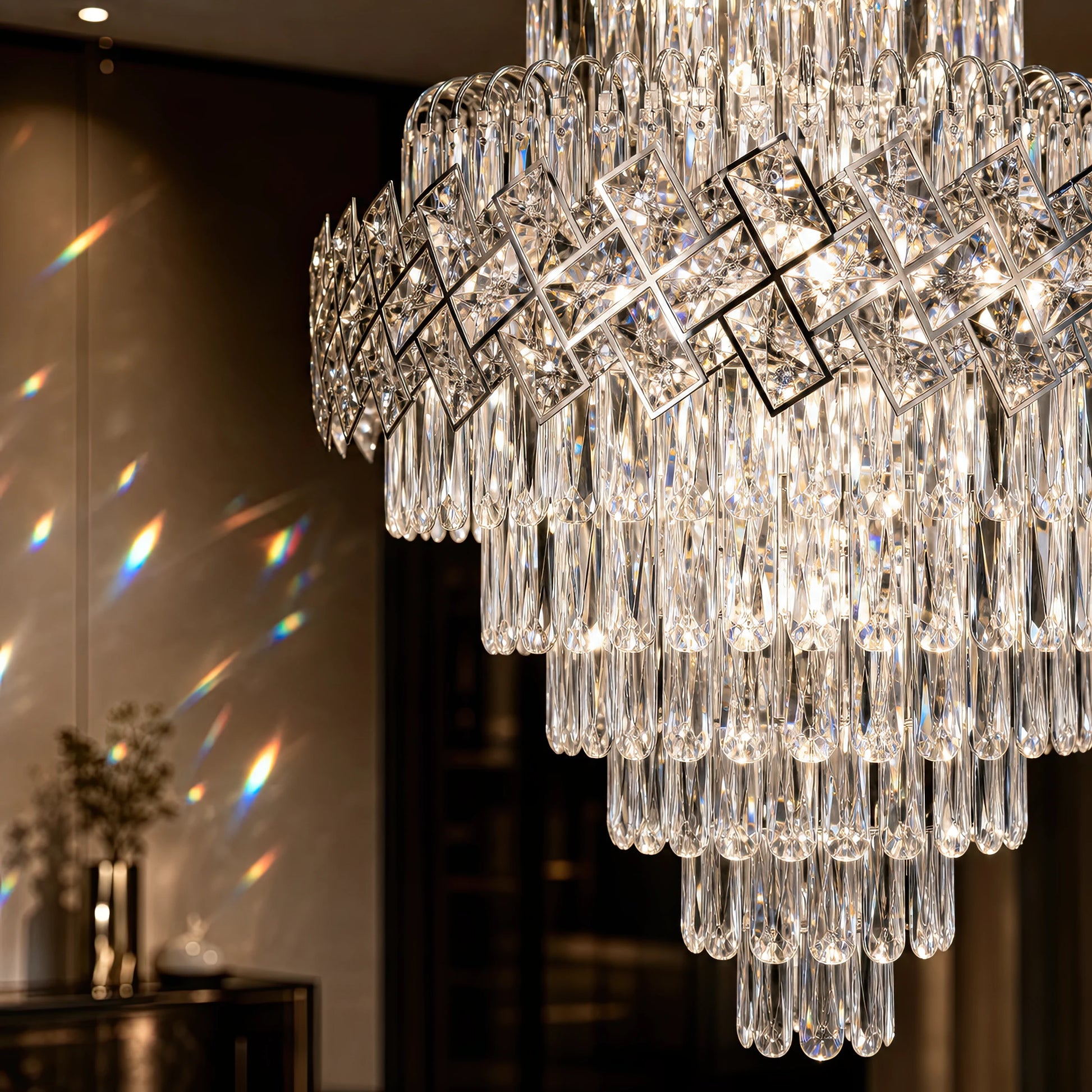 Кристален полилей WINDSOR Grande Supremo 14xE14, диаметър 60X90 см, блестящ хром, регулируема височина - 04_CC800-600X900CH.png