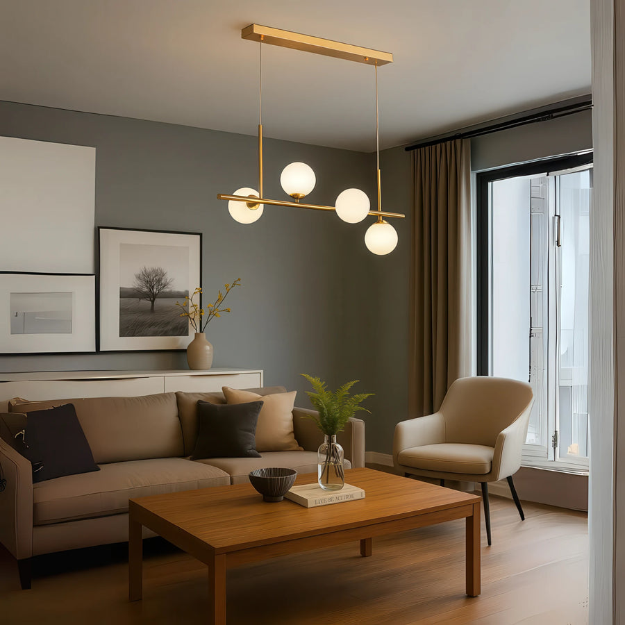 LOFT Pavilion Модерен полилей с крушка, 4x G9, злато, метал, регулируема височина - 04_LC800-4GD.png
