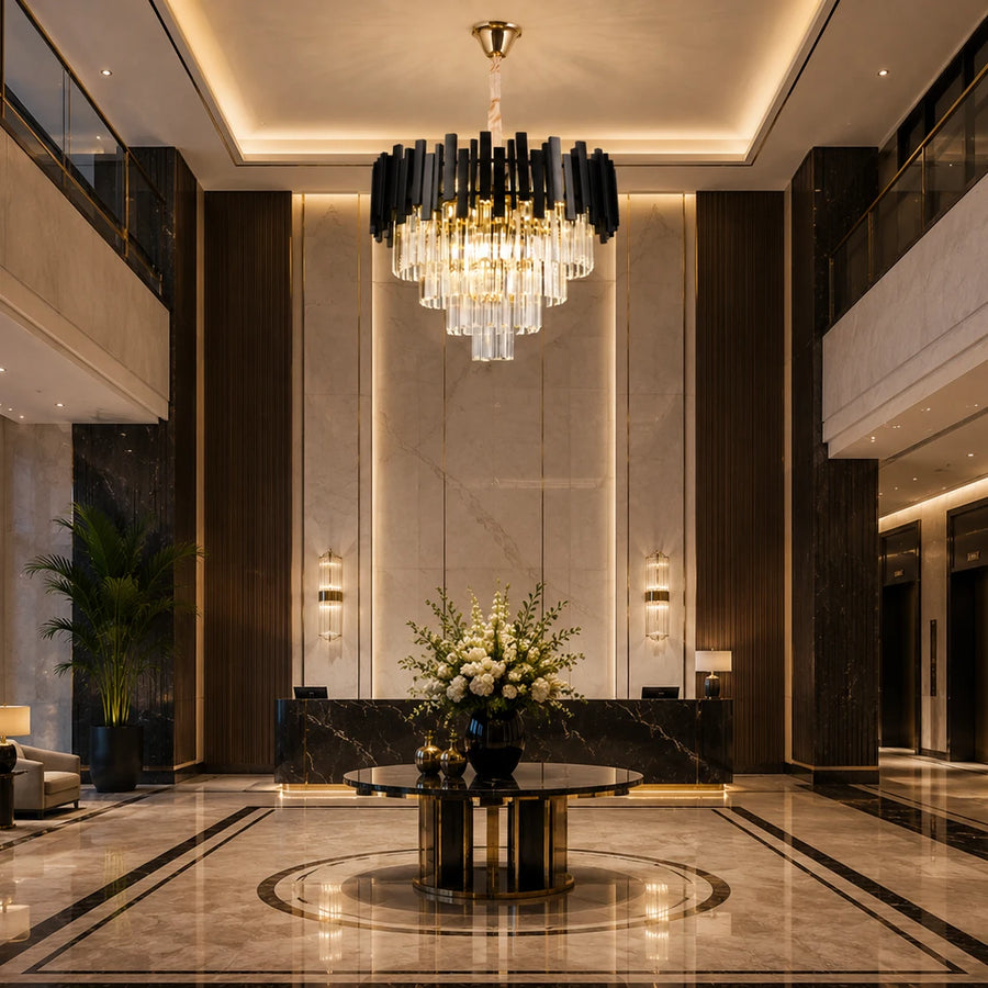 BLOIS Кристален полилей Elegance 8xE14, диаметър 50 см, черен, регулируема височина - 05_CC110:500BK.png