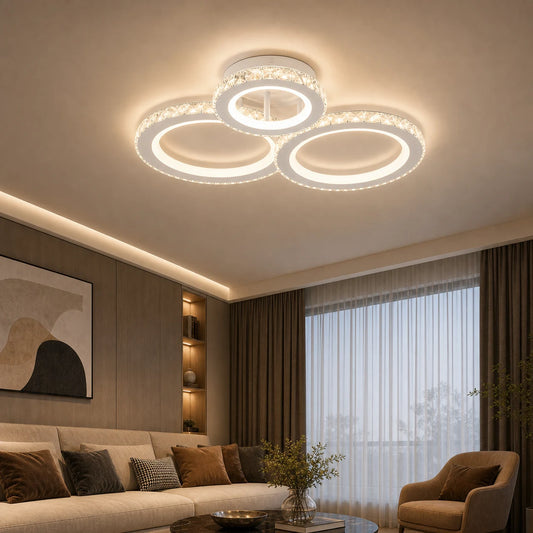 LED полилей с дистанционно управление и кристал NOVA ROTONDA RGB 75W, 3 кръга, Студена/Топла/Неутрална светлина, Димируем, Бял - 05_LT073-3WH.png