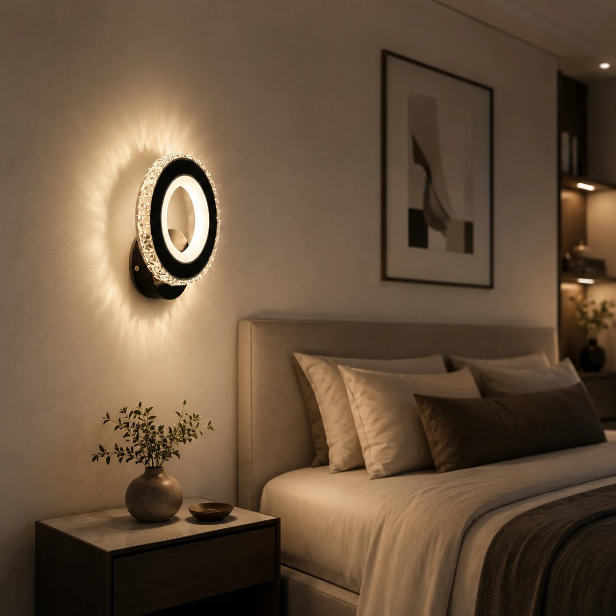 NOVA Rotonda LED стенна лампа, 16W, черна и неръждаема стомана, топла/студена/неутрална светлина - 06_AL073-1BK.png