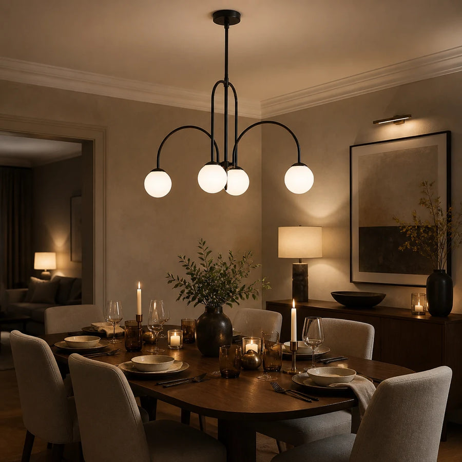 Полилей с абажур, Torino, 4xE27, черен, метал - 07_LC850-4BK.png