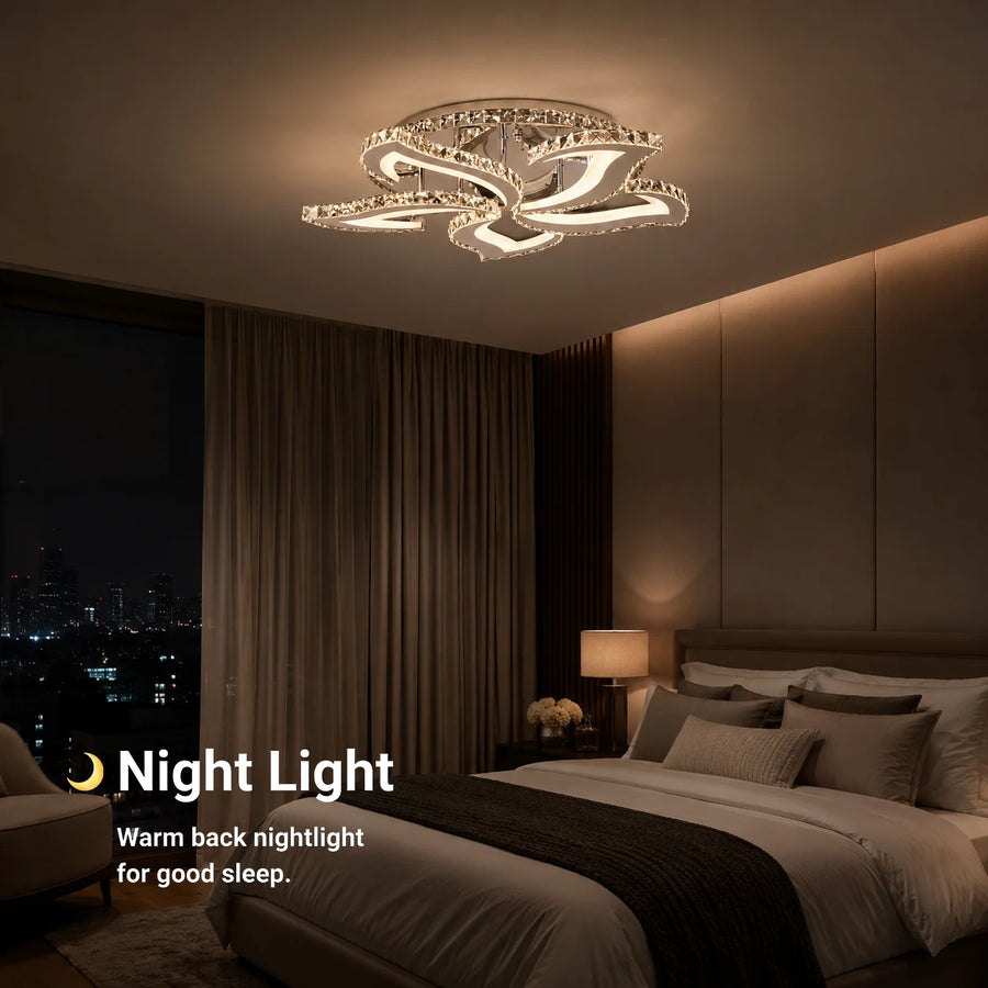 LED полилей с дистанционно управление и кристал Alejandro RGB 88W, 5 цветя, Студена/Топла/Неутрална светлина, Димируем, Блестящ хром - 07_LT071-5.png