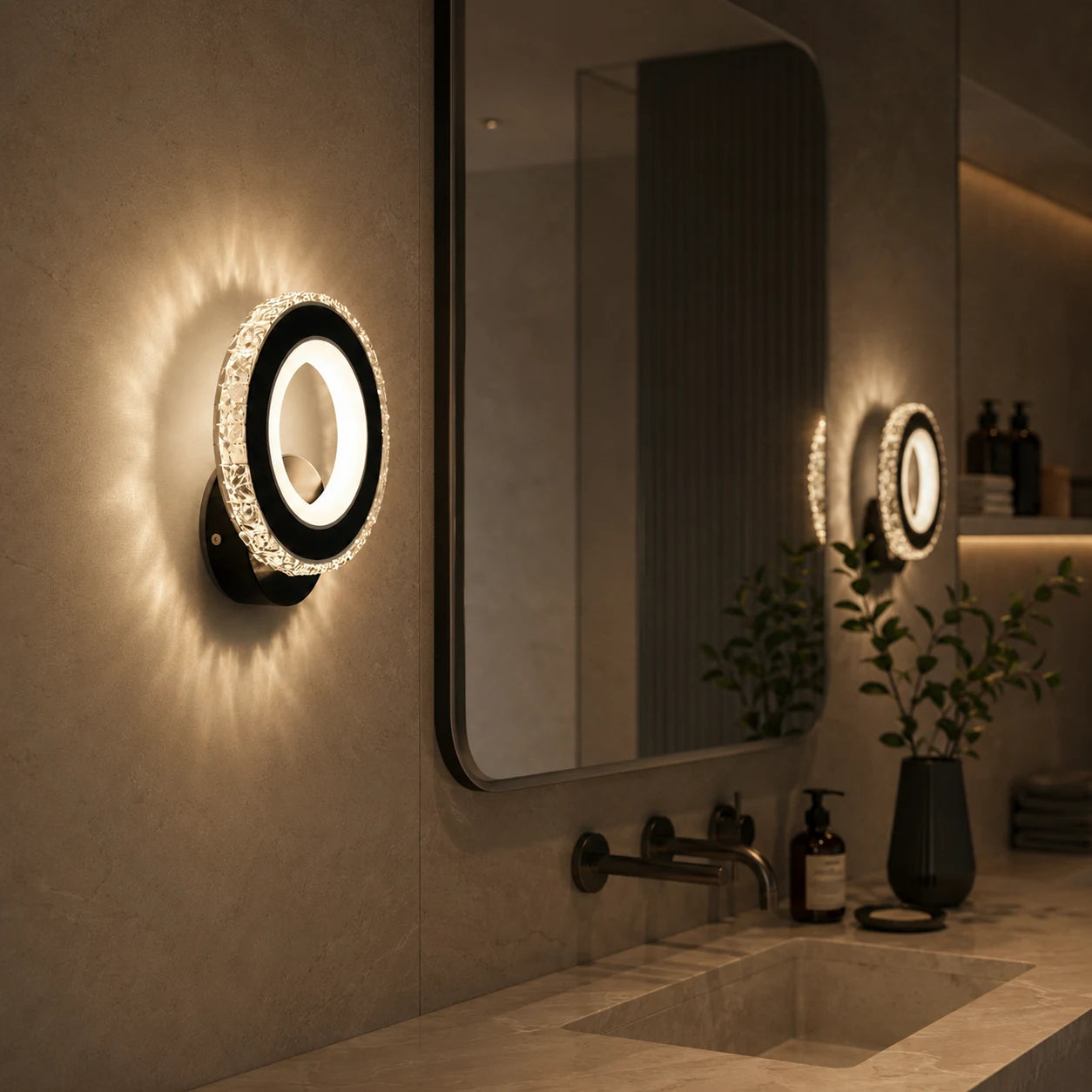 NOVA Rotonda LED стенна лампа, 16W, черна и неръждаема стомана, топла/студена/неутрална светлина - 08_AL073-1BK.png