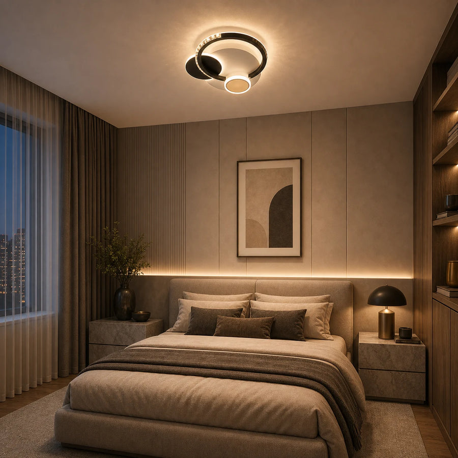 Кристален LED полилей PRISMIQ 45W, 3 кръга, Студена/Топла/Неутрална светлина, Черен - 05_LL654-300BK.png