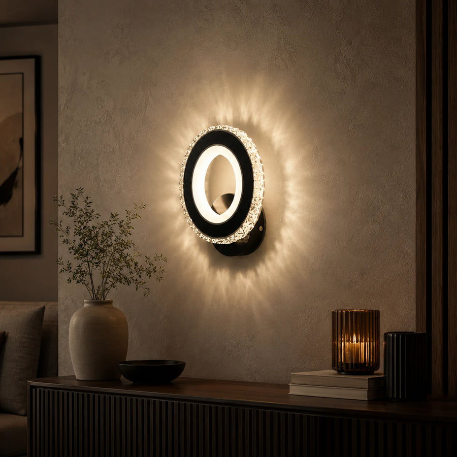 NOVA Rotonda LED стенна лампа, 16W, черна и неръждаема стомана, топла/студена/неутрална светлина - 09_AL073-1BK.png