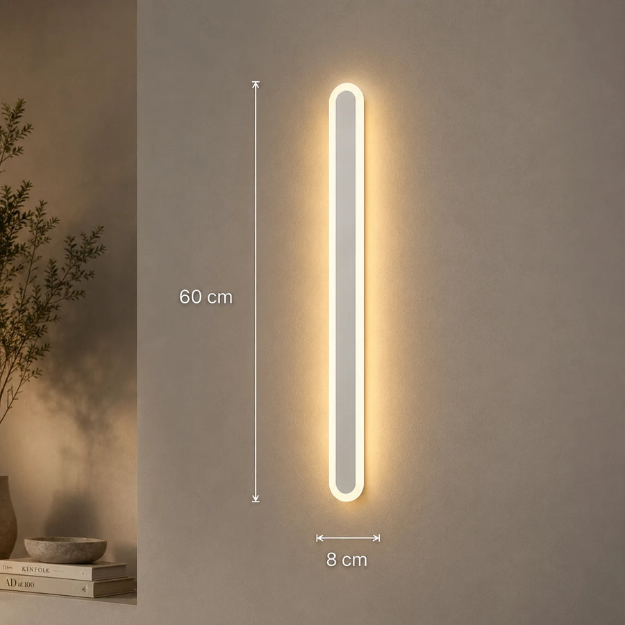 SUHA Външна LED стенна лампа, дължина 60 см, 8 W, IP65, метална, линейна, бяла - 09_AX201-600WH.png