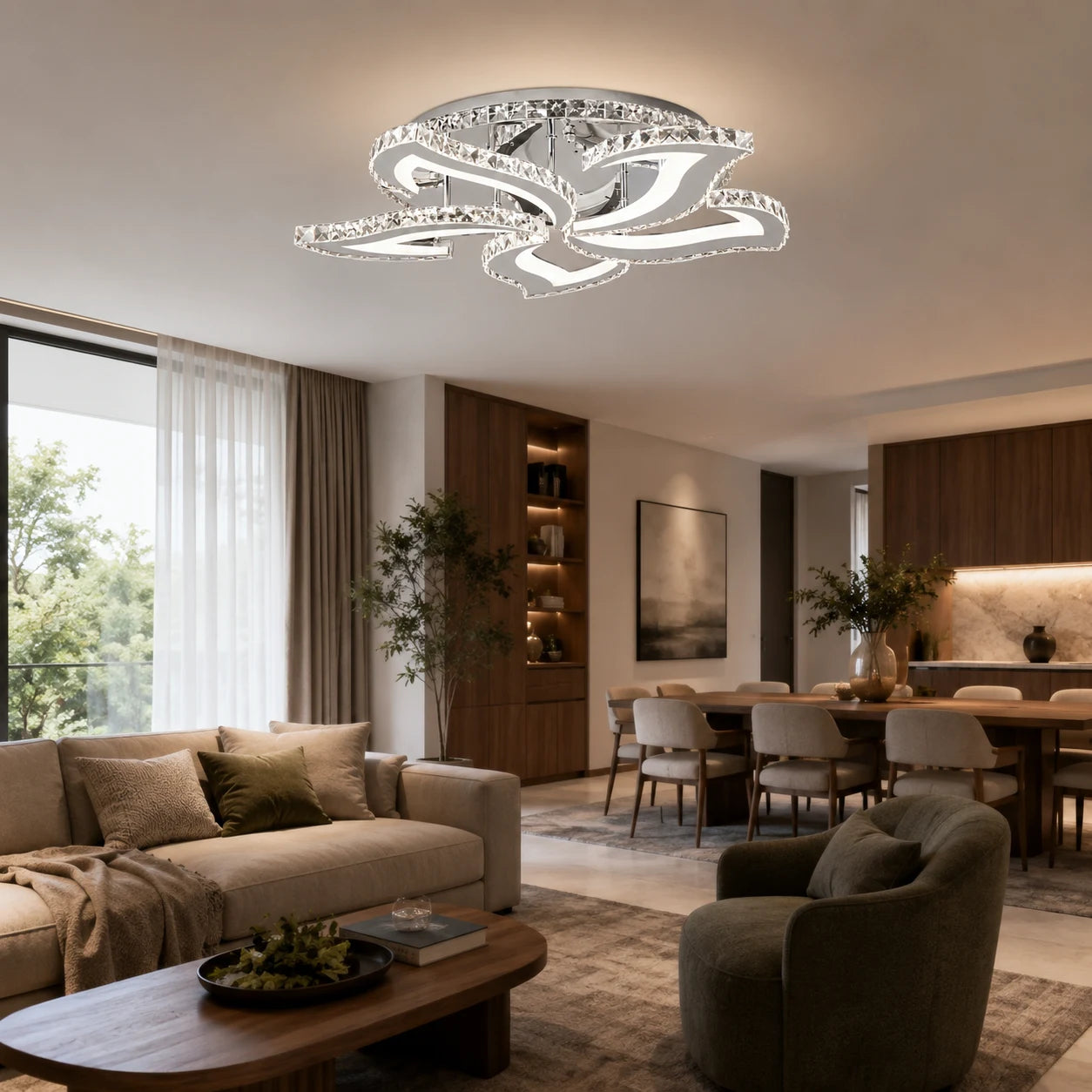 LED полилей с дистанционно управление и кристал Alejandro RGB 88W, 5 цветя, Студена/Топла/Неутрална светлина, Димируем, Блестящ хром - 09_LT071-5.png