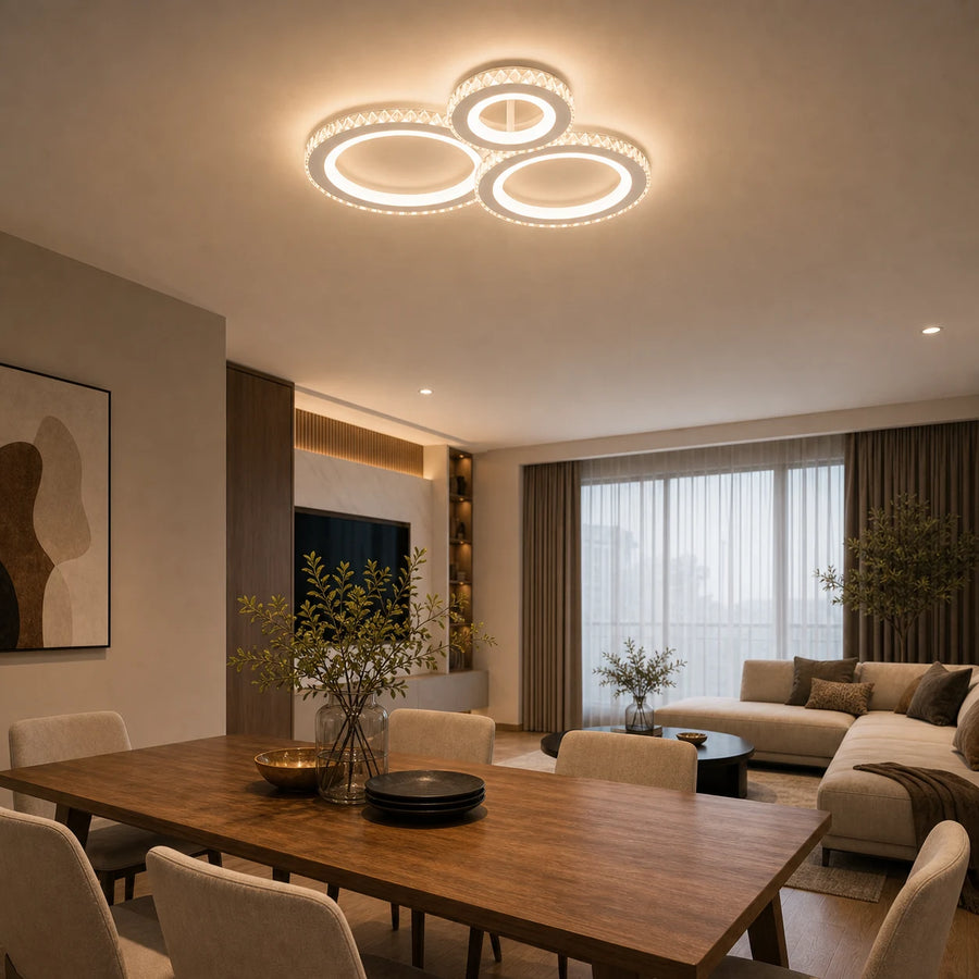 LED полилей с дистанционно управление и кристал NOVA ROTONDA RGB 75W, 3 кръга, Студена/Топла/Неутрална светлина, Димируем, Бял - 09_LT073-3WH.png