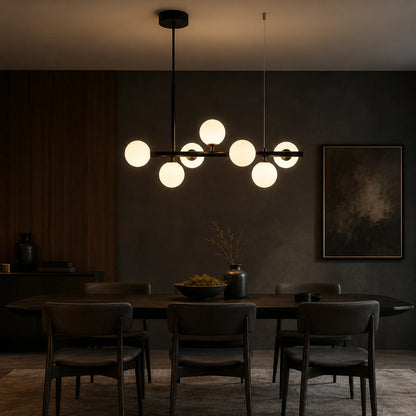 LOFT Pavilion модерен полилей с крушка, 7x G9, черен, метал, регулируема височина - 10_LC800-7BK.png