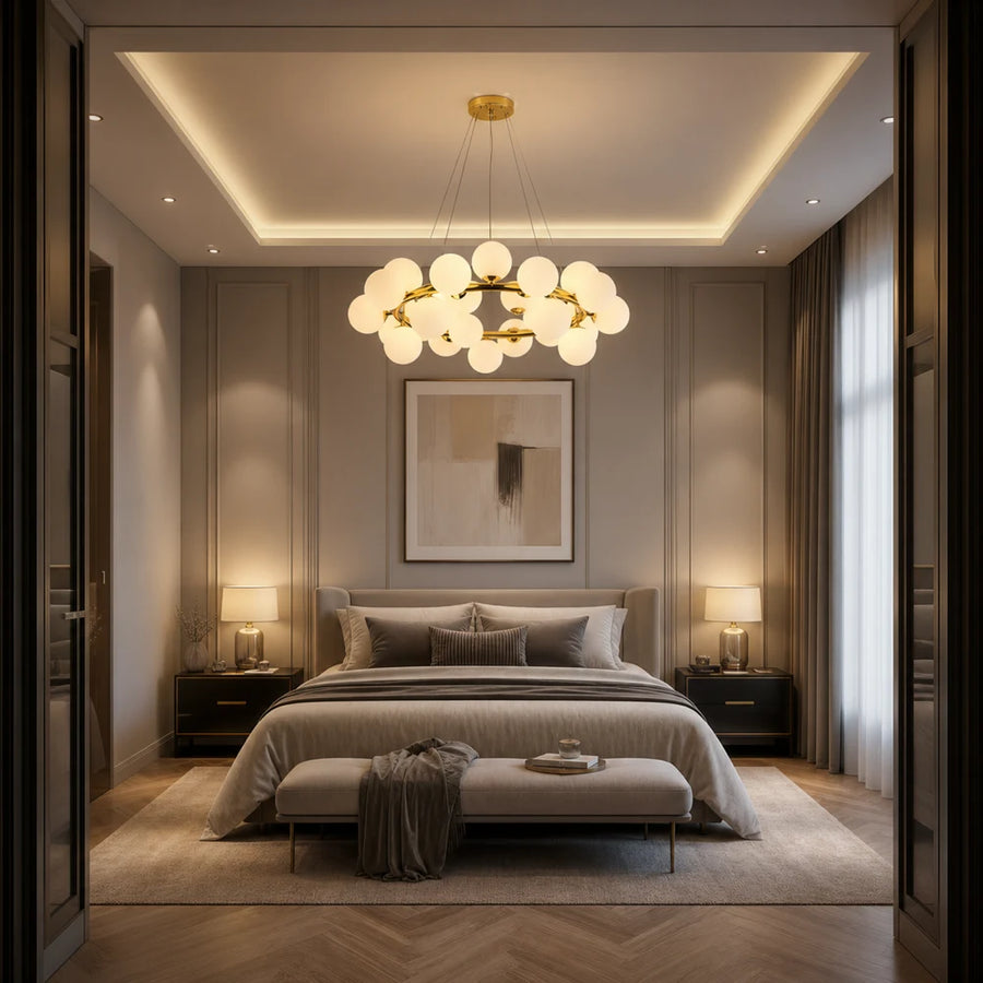 Камерен полилей LOFT, 25x G9, бяло злато, метал, регулируема височина, модерен - 09_LC802-25GD.png