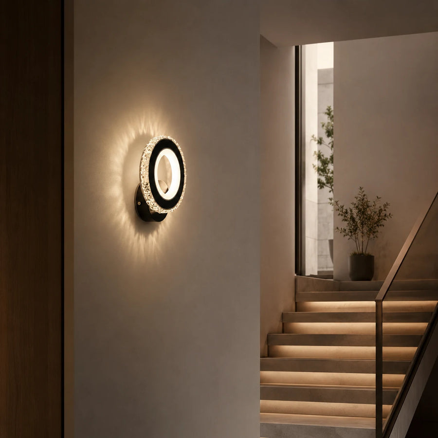NOVA Rotonda LED стенна лампа, 16W, черна и неръждаема стомана, топла/студена/неутрална светлина - 12_AL073-1BK.png