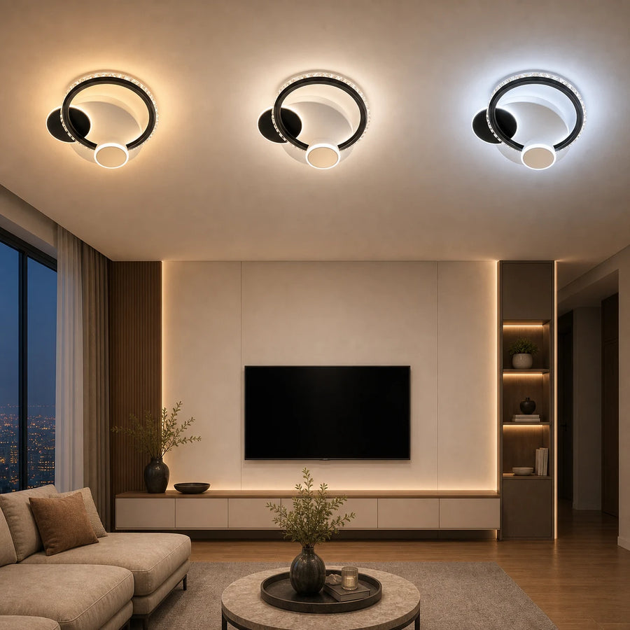 Кристален LED полилей PRISMIQ 45W, 3 кръга, Студена/Топла/Неутрална светлина, Черен - 11_LL654-300BK.png