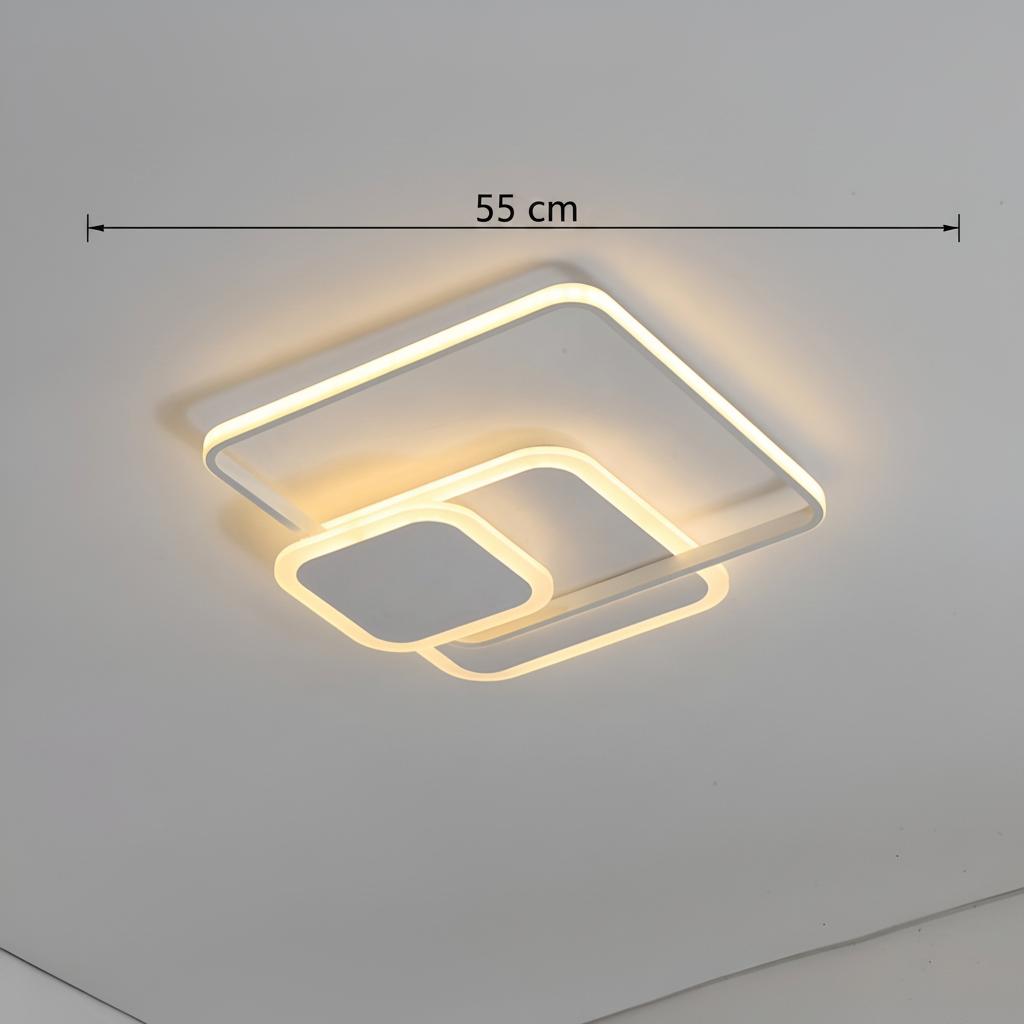 LED полилей с дистанционно управление ANEMONA 75W, 3 квадрата, студена/топла/неутрална светлина, димируем, бял LED полилей с дистанционно управление Default Title Alessandro Design