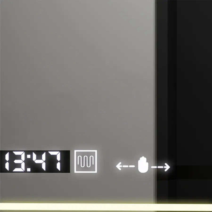 Правоъгълно LED огледало, 120x80 см, сензор Venezia Marcello MotionGlow, система за обезпотяване, часовник и термометър, огледала Dimabila Marcello Заглавие по подразбиране Alessandro Design