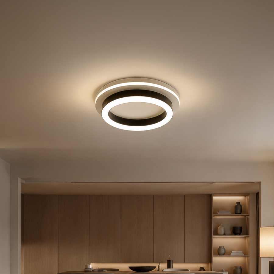 МОДЕРЕН LED полилей 25W, диаметър 20 см, кръгла, студена/топла/неутрална светлина, черни LED полилеи Заглавие по подразбиране Alessandro Design
