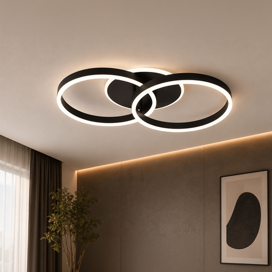 LED полилей с дистанционно управление RIGA LILITH 34W, 2 кръга, студена/топла/неутрална светлина, димируем, черен LED полилей с дистанционно управление Заглавие по подразбиране Alessandro Design