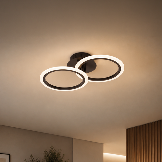 LED полилей с дистанционно BETTY 27W, 2 кръга, студена/топла/неутрална светлина, димируем, черен LED полилей с дистанционно управление Заглавие по подразбиране Alessandro Design