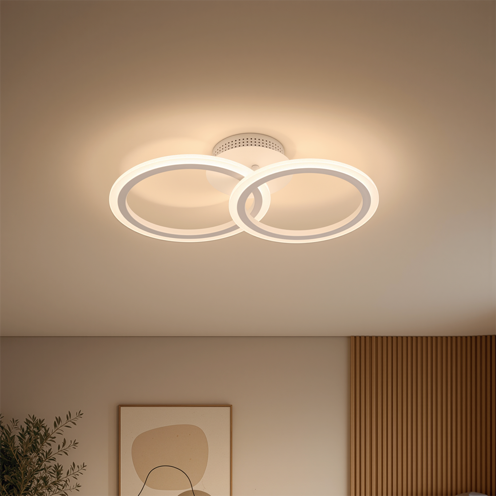 LED полилей с дистанционно BETTY 27W, 2 кръга, студена/топла/неутрална светлина, димируем, бял LED полилей с дистанционно управление Заглавие по подразбиране Alessandro Design