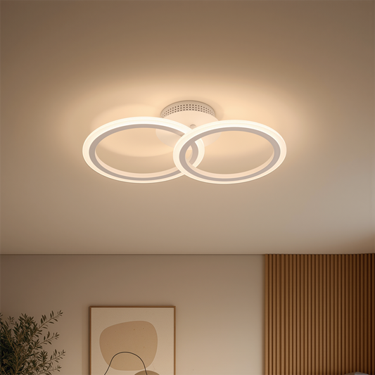 LED полилей с дистанционно BETTY 27W, 2 кръга, студена/топла/неутрална светлина, димируем, бял LED полилей с дистанционно управление Заглавие по подразбиране Alessandro Design