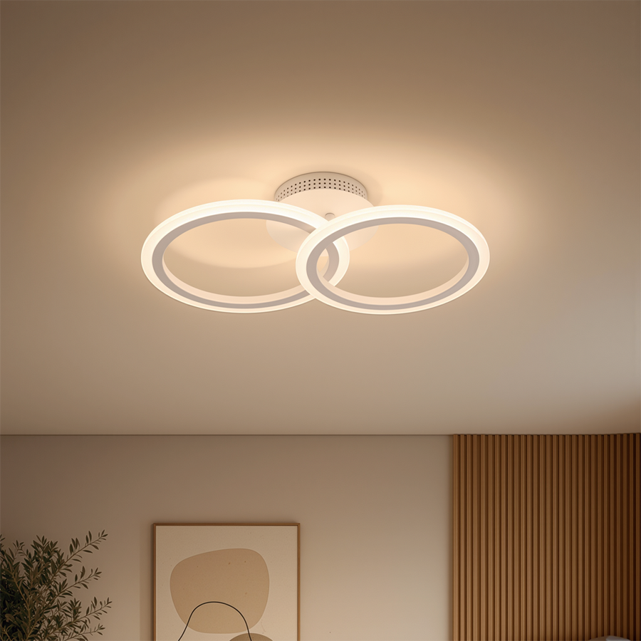 LED полилей с дистанционно BETTY 27W, 2 кръга, студена/топла/неутрална светлина, димируем, бял LED полилей с дистанционно управление Заглавие по подразбиране Alessandro Design