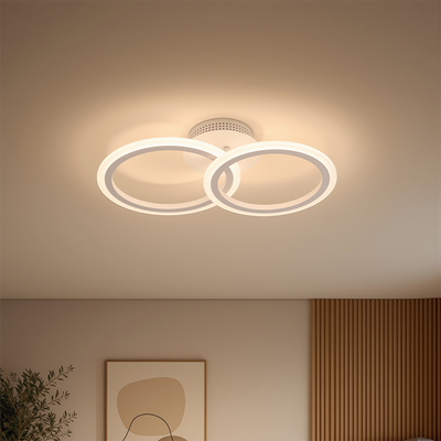 LED полилей с дистанционно BETTY 27W, 2 кръга, Студена/Топла/Неутрална светлина, Димируем, Бял