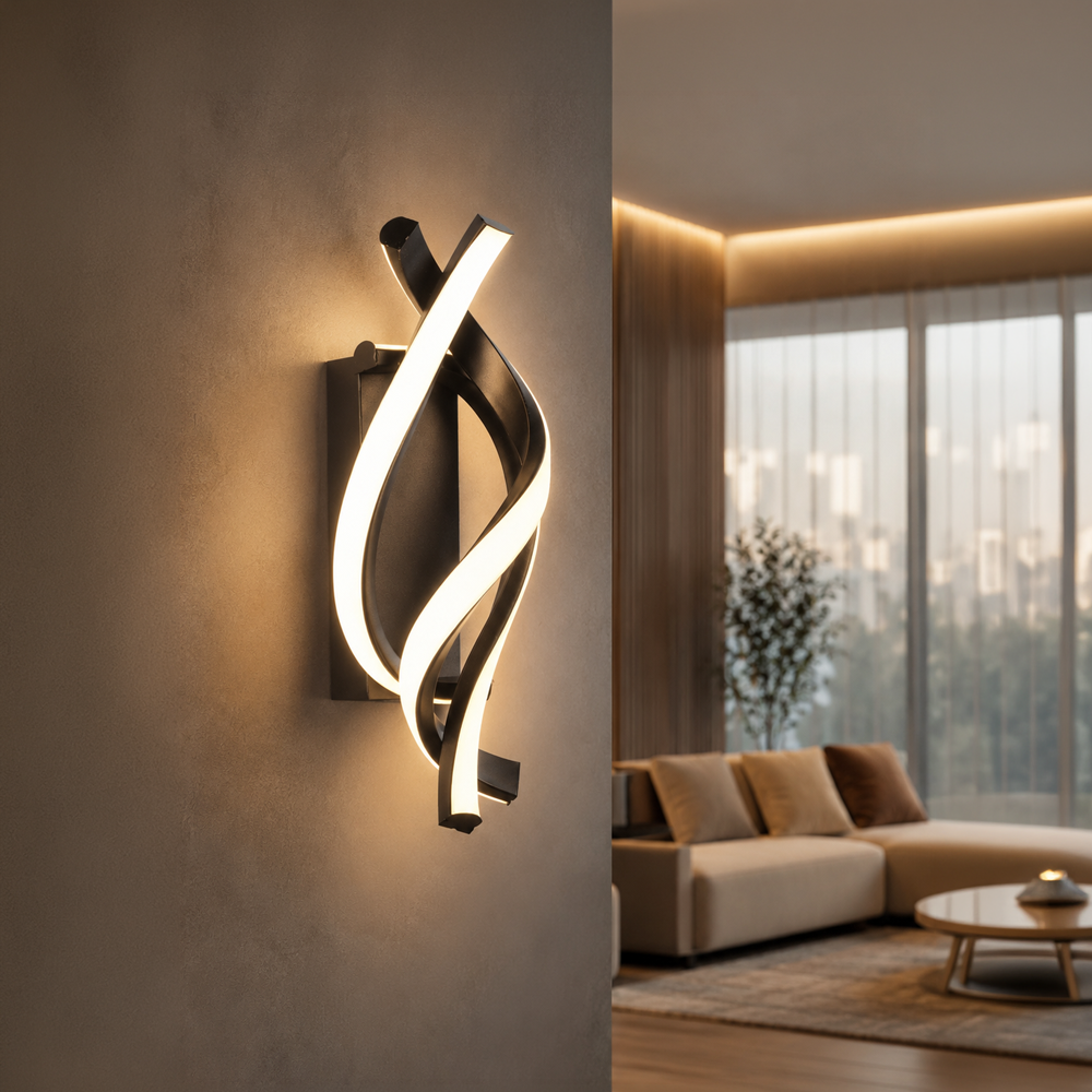 Reid 13W LED стенна лампа, студена/топла/неутрална светлина, черни вътрешни стенни лампи Заглавие по подразбиране Alessandro Design