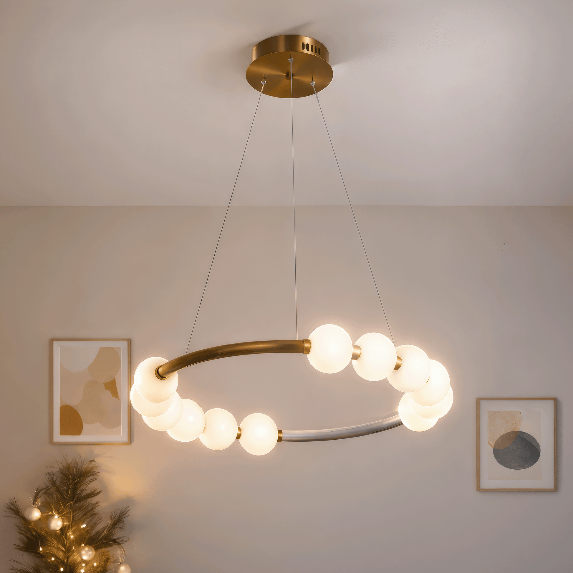 LED пендел акрилен Nova 57W с дистанционно управление, димируем, 3000K/4000K/6000K, златни, метални и акрилни LED полилеи с дистанционно управление Заглавие по подразбиране Alessandro Design