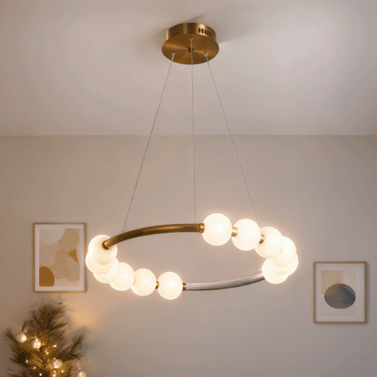 LED пендел акрилен Nova 57W с дистанционно управление, димируем, 3000K/4000K/6000K, златни, метални и акрилни LED полилеи с дистанционно управление Заглавие по подразбиране Alessandro Design