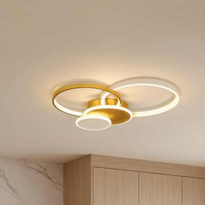LED полилей с дистанционно KILLIAN 80W, 4 кръга, Студена/Топла/Неутрална светлина, Димируем, Златен