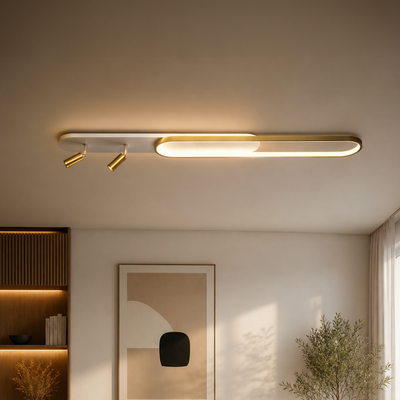 LED полилей с регулируем проектор FISSO Camilla, 66W, студена/топла/неутрална светлина, блестящо злато