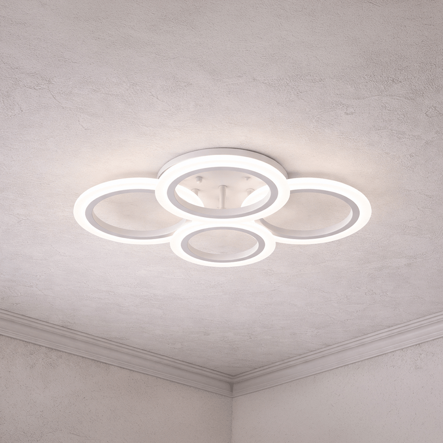 LED полилей с дистанционно BETTY 43W, 4 кръга, Студена/Топла/Неутрална светлина, Димируем, Бял LED полилей с дистанционно управление Заглавие по подразбиране Alessandro Design