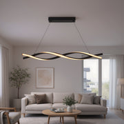 Окачен LED полилей с дистанционно управление, FLUX, 27W, 116 см, студена/топла/неутрална светлина 3000K/4000K/6000K, димируем, черен, регулируема височина, метални и силиконови модерни полилеи Заглавие по подразбиране Alessandro Design