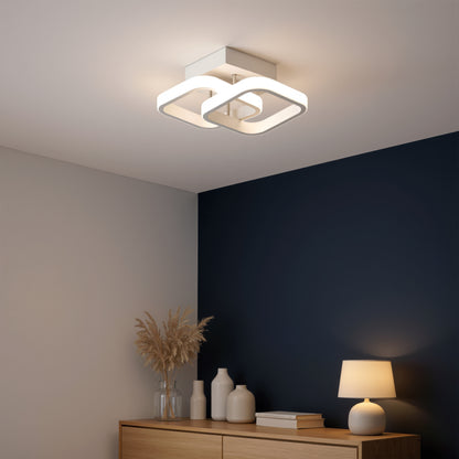 VERTEX Matrix LED полилей, припокриващи се диаманти, метални рамки, 24W, 2 диаманта, студена/топла/неутрална светлина 3000K/4000K/6000K, бели LED полилеи Заглавие по подразбиране Alessandro Design