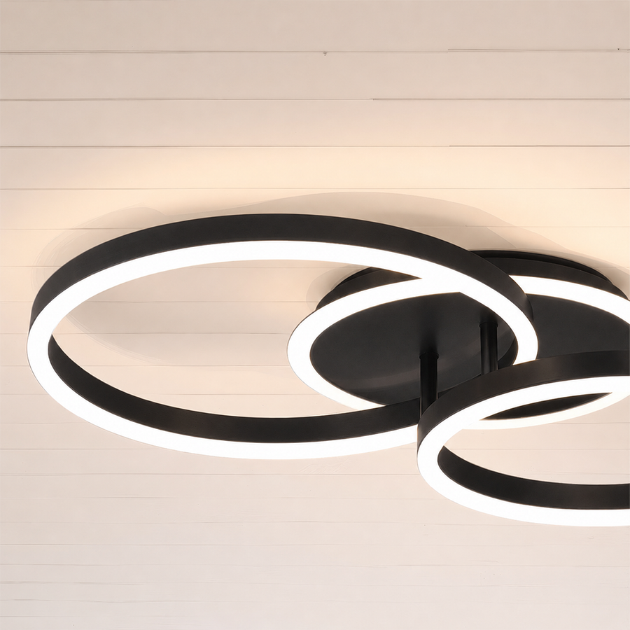 LED полилей с дистанционно RINOVA 66W, 2 кръга, студена/топла/неутрална светлина, димируем, черен LED полилей с дистанционно управление Заглавие по подразбиране Alessandro Design
