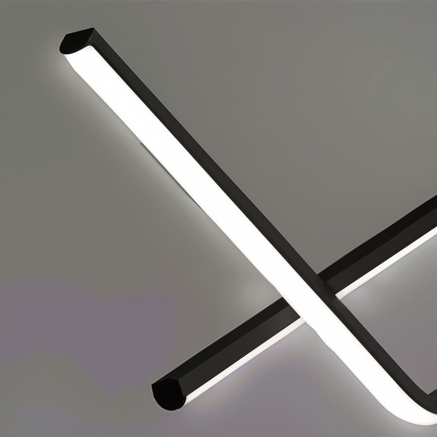 Окачен LED полилей с дистанционно управление ZIGZAG 27W, Студена/Топла/Неутрална светлина, Димируем, Черен, Регулируема височина LED полилеи с дистанционно управление Заглавие по подразбиране Alessandro Design