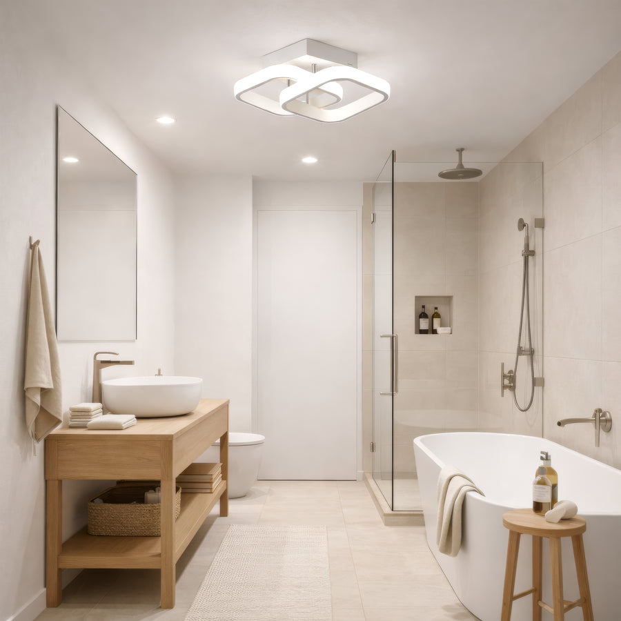 VERTEX Matrix LED полилей, припокриващи се диаманти, метални рамки, 24W, 2 диаманта, студена/топла/неутрална светлина 3000K/4000K/6000K, бели LED полилеи Заглавие по подразбиране Alessandro Design